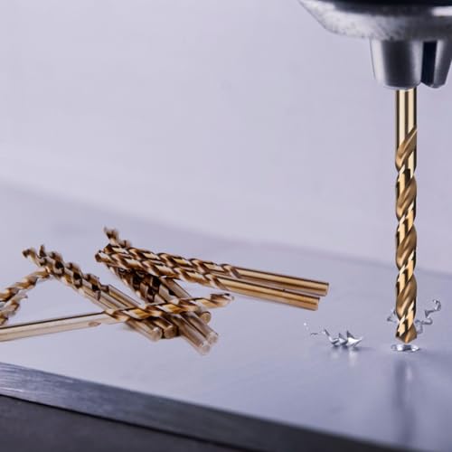 1/8 Inch HSS Twist Drill Bits 10Pcs, HPHOPE 1/8" Jobber Drill Bits Set, Straight Round Shank, Suitable for Drilling in Hard Metal, Stainless Steel, Cast Iron - size: 1/8 Inch, 10Pcs