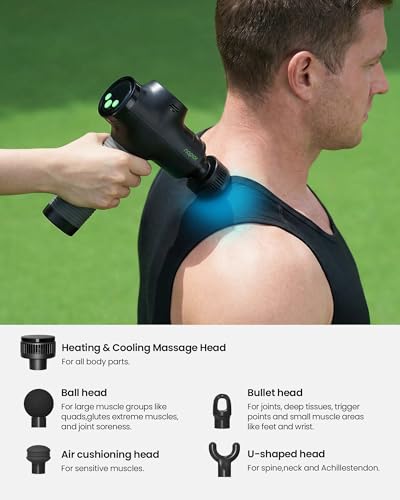 Massage Gun with Heat and Cold, Deep Tissue Percussion Massager Gun