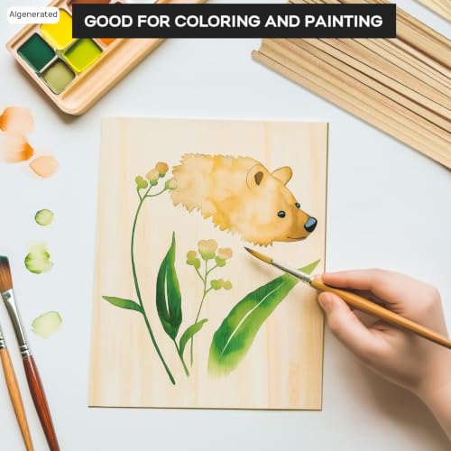 Unfinished Balsa Wood Sheets Sticks, Wood Dowel Rods Square Basswood Sheets, 50 Pcs Wooden Craft Making Supplies for Crafts DIY Projects Making