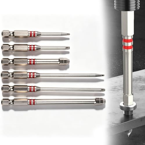 6PCS Magnetic Hex Shank Screwdriver Bits Set, Pagoda-Shaped Socket, Suitable for metal structures of various sizes for electric drill wrenches