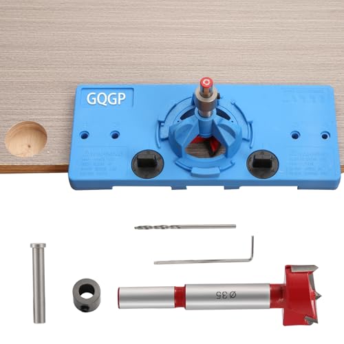 35mm Hinge Jig Concealed Hinge Hole Saw Jig Higne Drilling Jig Hole Guide Woodworking for Kitchen Cabinet Door Hinge - color: Blue