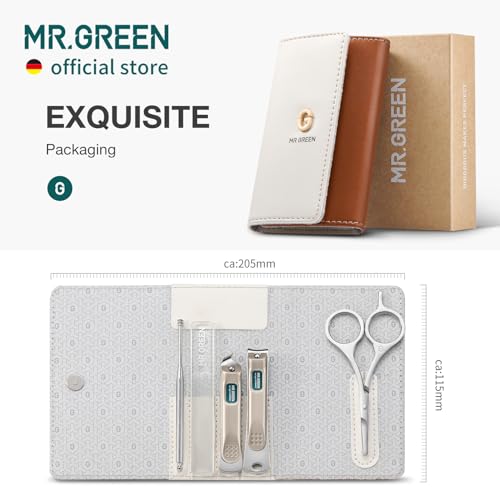MR.GREEN Colorful Manicure Set Practical Pedicure Kits Nail Clippers Personal Care Tools Facial Hair Scissors with Fashion Case (Mr-6685 Brown) - color: Mr-6685 Brown