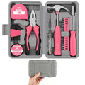 24-Piece Tool Set, Mini Tool Kit, Tool Kit for Home (Pink) - color: Pink
