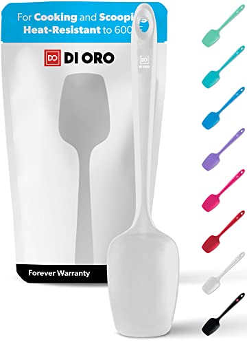 DI ORO Silicone Spoonula - Spoon Spatula, 600F Heat Resistant, Stone - color: Stone