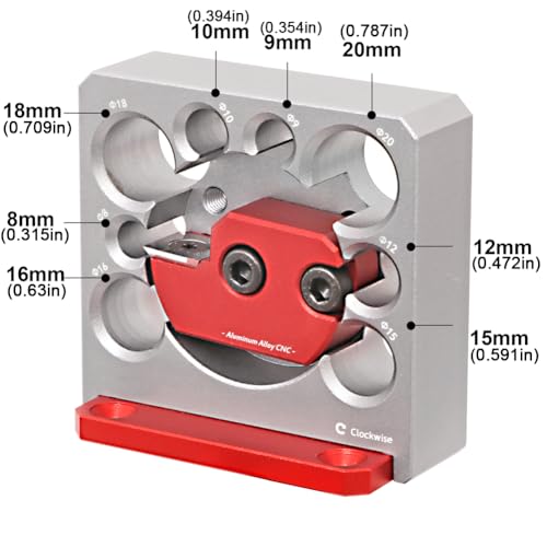Adjustable Drill Milling Dowel Round Rod Auxiliary Tool with Carbide Blade, Electric Drill Milling Cylindrical Woodworking Tool Dowel Maker Jig with 8/9/10/12/15/16/18/20mm Holes,035G - color: Grey