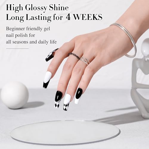 Double Rhythm 15ML Gel Nail Polish Pure Sheer Same Color Same Bottle Soak Off Gel Polish Art Manicure Salon DIY at Home for Women (Black-A1015) - color: Black