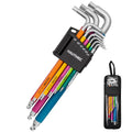 HAUTMEC SAE Allen Wrenches Sets with Ball End, 9PCS Extra Long Arm Hex Key Set, Heavy-Duty S2 Steel Pro Allen Key Set, 1/16" to 3/8", Color Coded Sleeve with Belt Loop Pouch for Professional Mechanics - style: 9PCS(SAE)