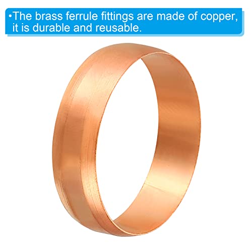PATIKIL 28mm Tube OD Compression Sleeves Ferrules, 5 Pack Copper Ferrule Fitting Compression Fitting Assortment Kit for Air Water Gas - size: 28mm