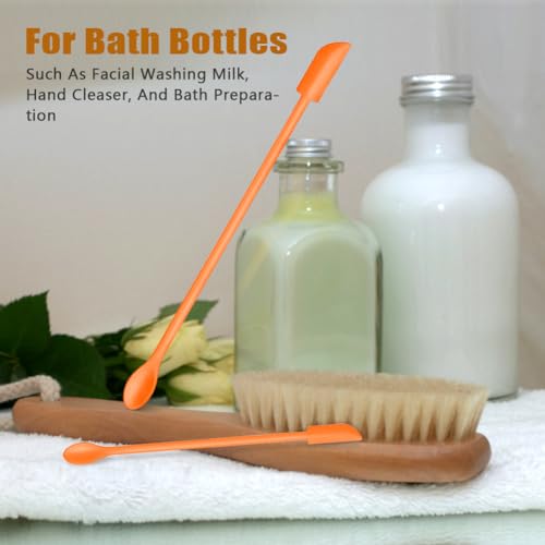 Silicone Spatula Set 6Pcs, Mini Jar Scraper for Makeup & Food - color: Orange