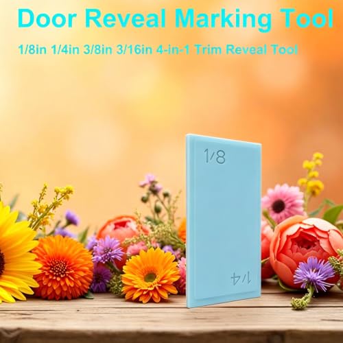 4-in-1 Trim Reveal Tool - 1/8", 3/16", 1/4", 3/8" Carpentry Tools for Marking Gauge Door Carpentry & Woodworking Accessories for Accurate Jamb Marking(LightBlue) - size: 4in1 LightBlue