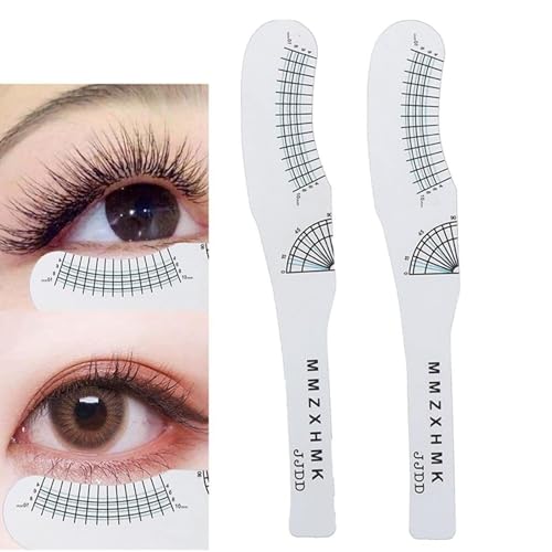 6 Pcs Eyebrow Ruler, Disposable Eyelash Measuring Ruler Eyelash Stencils Ruler Eyelashes Length Curling Degree Ruler Professional Lashes Symmetrical Positioning Extension Styling Tool
