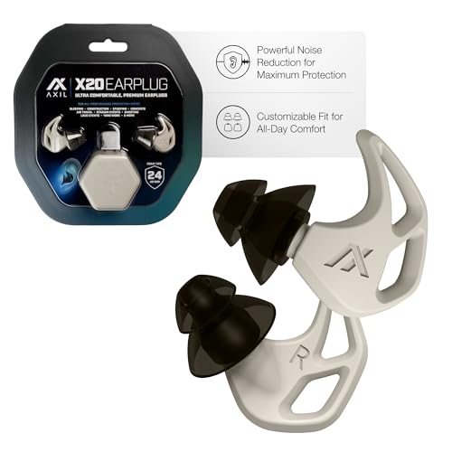 AXIL X20 Noise Reduction Ear Plugs, 24dB Hearing Protection, Bone - color: Bone