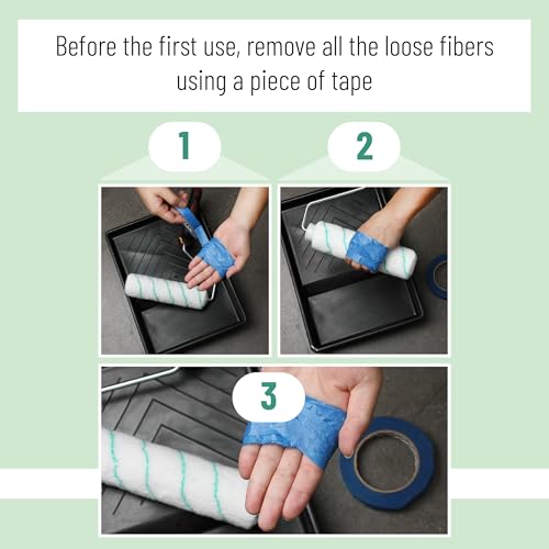 Bates- Paint Roller Covers, 9", 5 Pack, Teal Stripes, Covers for Paint Rollers 9 Inch, 9 Inch Paint Roller Covers, Paint Roller Cover, Paint Roller Covers 9 Inch, Large Paint Roller Covers - color: Teal Stripes, size: 9 Inch, 5 Pack