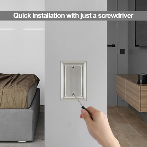 Metal Wall Plate for Electrical Outlets, Applicable to Single Blank, 4 Pack - size: single Blank