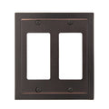 AMERELLE 84RRVB Steps Double Rocker Cast Metal Wallplate in Aged Bronze - color: Aged Bronze, size: 2 Rocker
