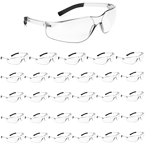 Salfboy 30 Pack Clear Safety Glasses Bulk Ansi Z87.1 Eye Protection Glasses - color: 118-30 Clear