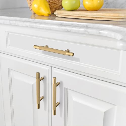 Amerdeco 10 Pack Champagne Bronze Knurled Cabinet Pulls 3 Inch Hole Centers Kitchen Cabinet Handles Hardware Kitchen Handles for Cabinets Handles IH0006 - color: Champagne Bronze, size: 3"/76MM Hole Center