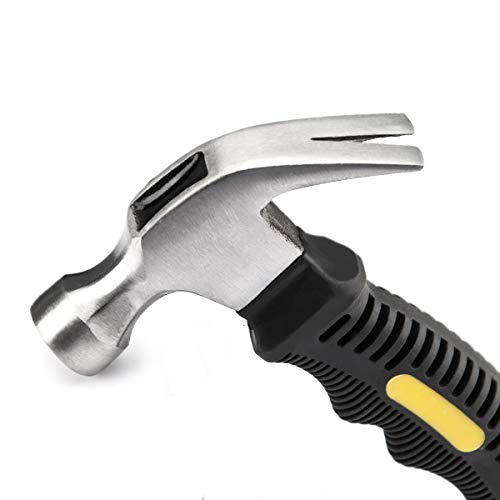 ZOENHOU 6 PCS 8 Oz Claw Hammer, Small Stubby Mini Hammers Bulk with Anti-Slip Plastic Coated Soft Handle, Roofing Tools for Car Window Framing Jewelry Making, 6.5 Inch