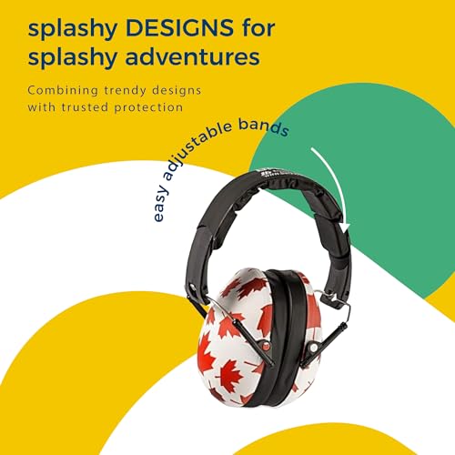 BANZ Kidz Earmuffs 2 Years & Older - Loud Noise Cancelling, Size Adjustable - color: Canada Maple Leaf