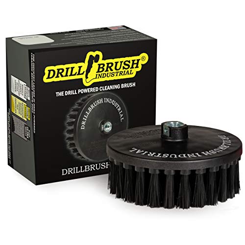 Outdoor Concrete Brush - Driveway Cleaner Scrub Brush for Rotary Polisher - color: Black