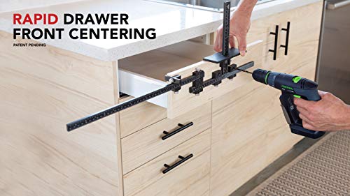 Rapid Center Extension - for Extending End Stop Reach - No Need to Mark Center When Installing Cabinet Hardware on Oversized Drawer Fronts - Made in USA - True Position Tools - TP-CHJ-RC