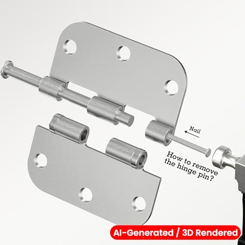 TDCHINGES Rounded Brushed Nickel Door Hinges 3.5" 5/8" Radius Lasting Mute - color: Satin Nickel-Rounded, size: 1 Pack-Ball Bearing-lasting no squeak