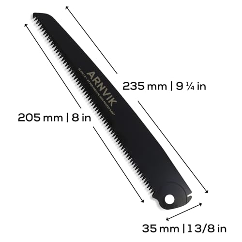 Nordic Extra Blade for Folding Saw Arnvik - 8 Teeth per Inch - 8 in Hardened SK5 Steel Blade for Wood - Ideal as Pruning Saw for Gardening - style: Extra Blade