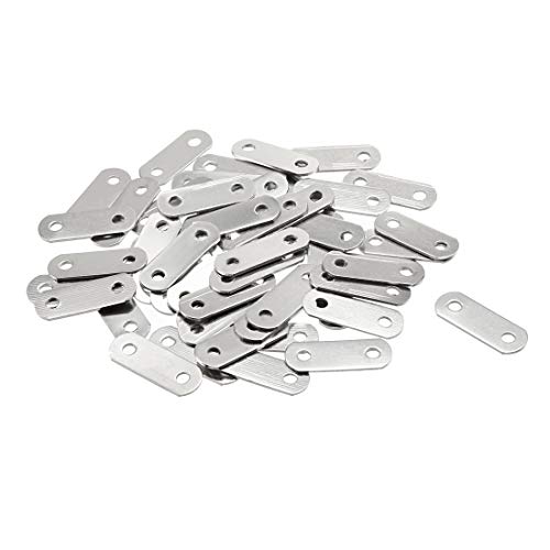 uxcell Repair Plate, 23mmx8mm, Flat Fixing Mending Corner Brace Bracket Connector, Pack of 50 - size: 23mm x 8mm