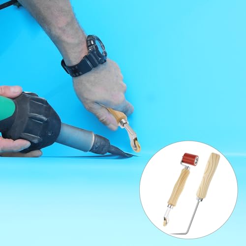 QWORK Seam Roller Kits, 40mm Silicone Seam Roller with Detail Penny Roller & Seam Tester for Ply Roofing Seaming