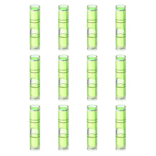 HARFINGTON 12pcs Mini Cylindrical Bubble Spirit Level Vials 8x35mm - size: 8x35mm