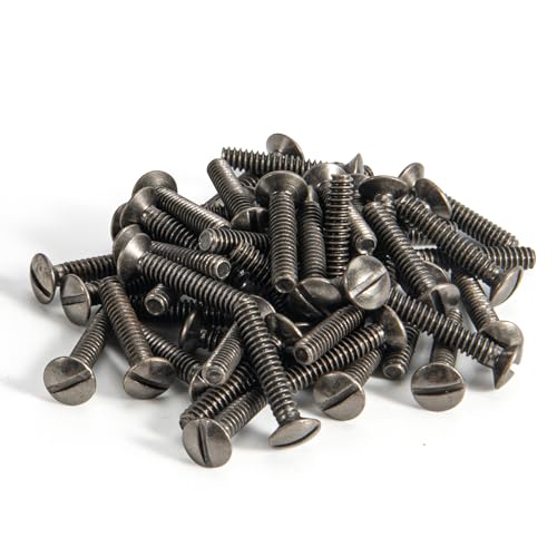 Henne Bery 3/4" Long 6-32 Thread, Oval Head Milled Slot Replacement Wall Plate Screws, 50 Pack, Heirloom Silver/Antique Nickel - color: Heirloom Silver, size: 3/4",50 Pack
