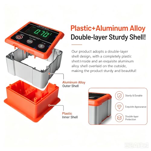 NYEAR Digital Electronic Angle Gauge Type-C Rechargeable, Four sided strong magnet, IP67 waterproof rating, Measures 0-90 and 0-180 Degree Ranges, Measures and Sets Angles or TAN