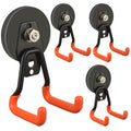 ULIBERMAGNET New Upgraded Heavy Duty Magnetic Garage Hooks,4 Pack Strong Large Magnet Hooks for Power Drill,Garden Tools,Hose,Pegboard,Garage, Workshop,Magnetic Storage Hook for Hanging(Orange) - style: V1 Pro 2.59INCH 4PACK Orange Medium Hooks