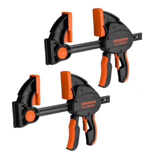 Jorgensen E-Z Hold 2-Pack 6" 800LBS Heavy Duty Woodworking Bar Clamps - size: 6 inch