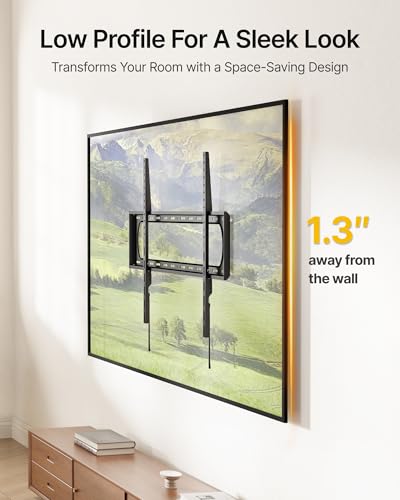 monTEK Heavy Duty Fixed TV Wall Mount for 60-120 Inch TVs up to 300 lb - size: 60"-120" Fixed