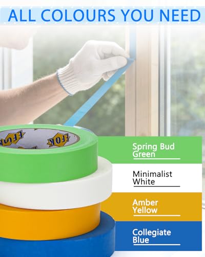 EFOK 20 Rolls Painters Tape 1 Inch Colored Bulk Masking Paint Tape 55 Yds