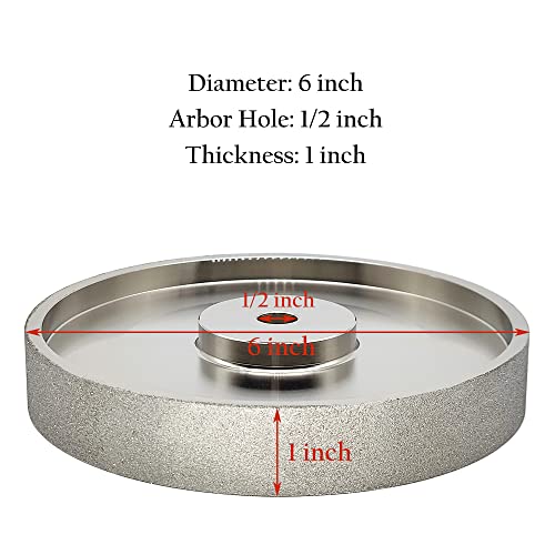 CBN Grinding Wheel 6 Inch 180 Grit, 1/2" Arbor, for Bench Grinders - size: 180 Grit