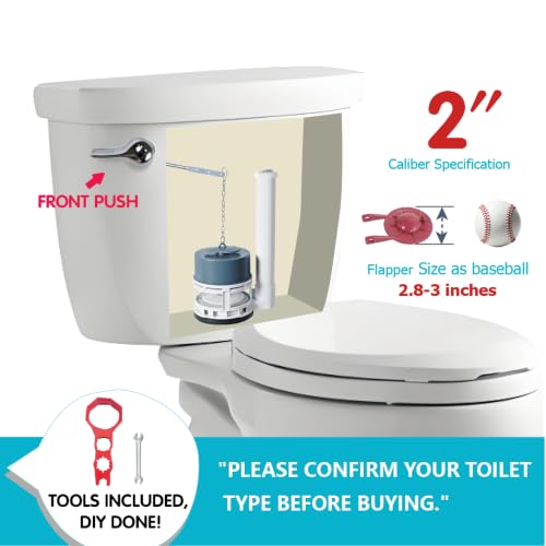 Universal 2-Inch Complete Toilet Tank Repair Kit with Tool - size: 2" Tank Outlet Diameter