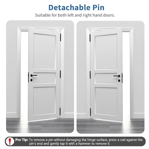6 Pack Matte Black Door Hinges 4 Inch, Exterior Door Hinges - color: Matte Black, size: 4" 6 Pack