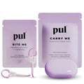PUL Aligner Care Convenience Kit – Case + 2-in-1 Tool for Invisalign, Retainers, Partial Dentures, Mouth & Night Guards & More – Purple Case & 2-Pack of Purple Aligner Seating Chewie & Removal Tool - color: Purple Combo