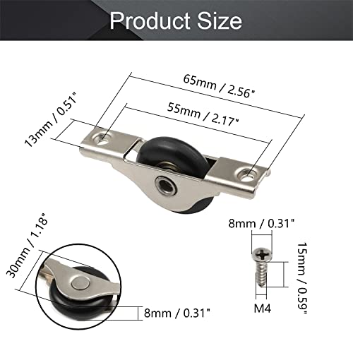 MroMax 2Pcs 29mm/1.14" Dia Screen Door Rollers Nylon Black Sliding Wheel Electroplating Sliding Wheel with Stainless Steel Shell for Garage Screen Door - color: 2 piece black wheel