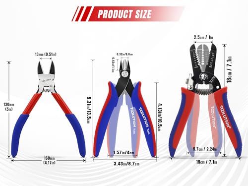 3-Piece Electrician's Pliers Set Professional Wire Stripping Tool - color: Wire Cutter+flush Cutter+wire Stripper