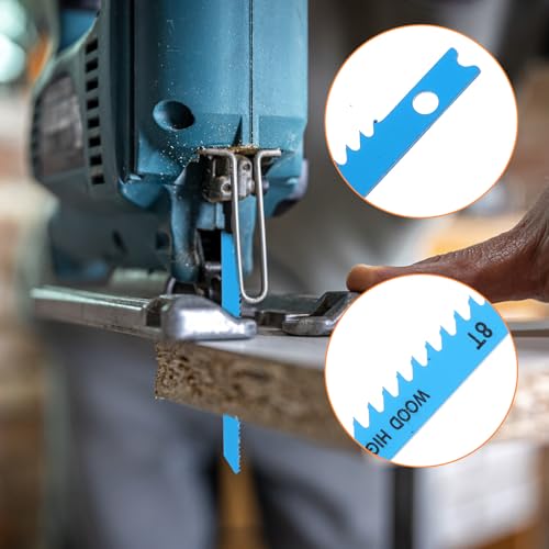 TIESOME 14Pcs U-Shank Jig Saw Blade Set, Carbon Steel Jig Saw Blades