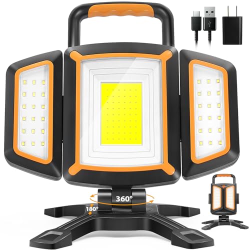 TRESDA 3000LM Rechargeable Work Light, Magnetic LED, Foldable & Portable - style: Magnetic Stand