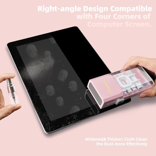 Keyboard Cleaning Kit, All-in-One Laptop & Computer Screen Cleaner, Pink - color: Light Pink