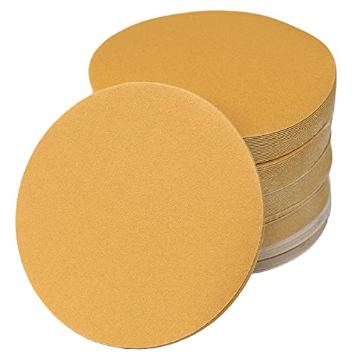 6-Inch No-Hole Hook and Loop Gold Sanding Discs 220-Grit, 100-Pack - size: 220 Grit