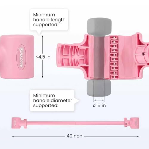 Pink Dumbbell to Barbell Converter 2.0 for Women – Transform Dumbbells into Barbell Set for Women, with Anti-Slip Foam Grip, Steel Clamp & 200LB Max Capacity, Compatible with Standard Dumbbells