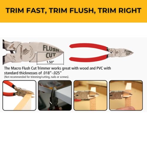 FastCap Pliers Macro Flush Cut Trimmers - Perfect for Carpentry and Woodworking - 80487