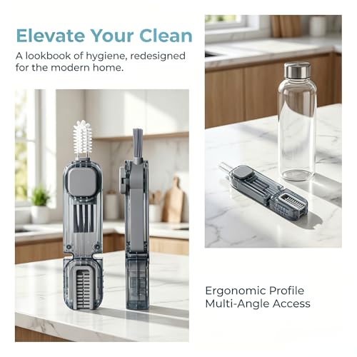 3Pcs 4 in 1 Cup Lid Gap Cleaning Brush Set,Multifunctional Crevice Cleaning Brush for Bottle,Multipurpose Bottle Cleaner with Compact Design Tiny Silicone Cup Holder Cleaner Tool,Kitchen Gadgets - color: Blue+green+grey