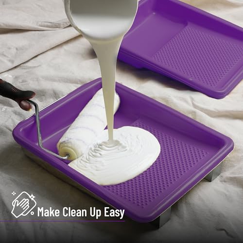 Bates- Paint Tray Liner, 9 Inch, 10 pcs, Purple Paint Pans Trays, Paint Roller Tray, Roller Tray Liners - color: Purple, size: 10 Pack 9 Inch